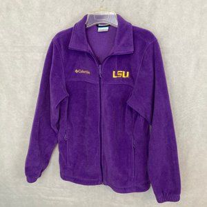 Columbia LSU Full Zip Fleece Jacket Size S Purple
